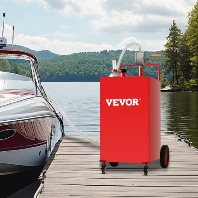 Δοχείο Καυσίμου VEVOR 113L με Αντλία Χειρός & Ρόδες, Κόκκινο  SYJYC...