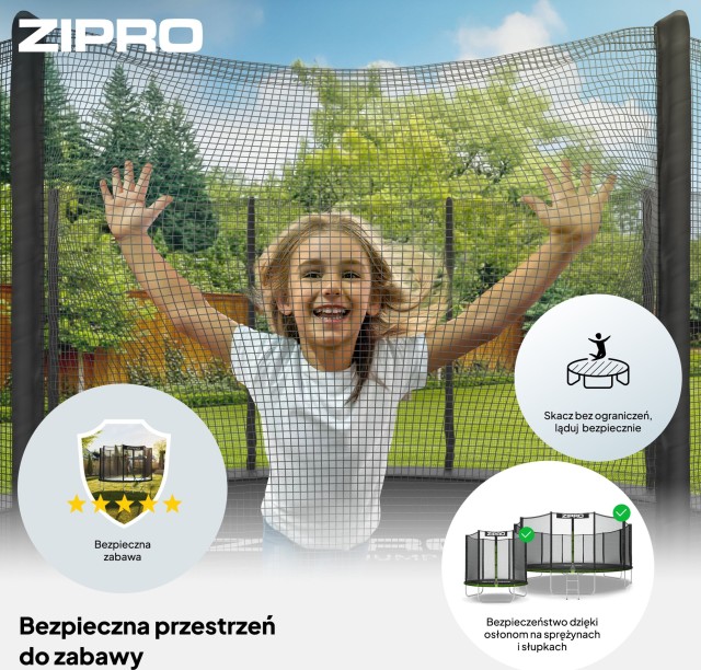 Τραμπολίνο Κήπου Jump Pro OUT 6FT 183 cm με Εξωτερικό Δίχτυ Μαύρο - Πράσινο 12578744 Zipro