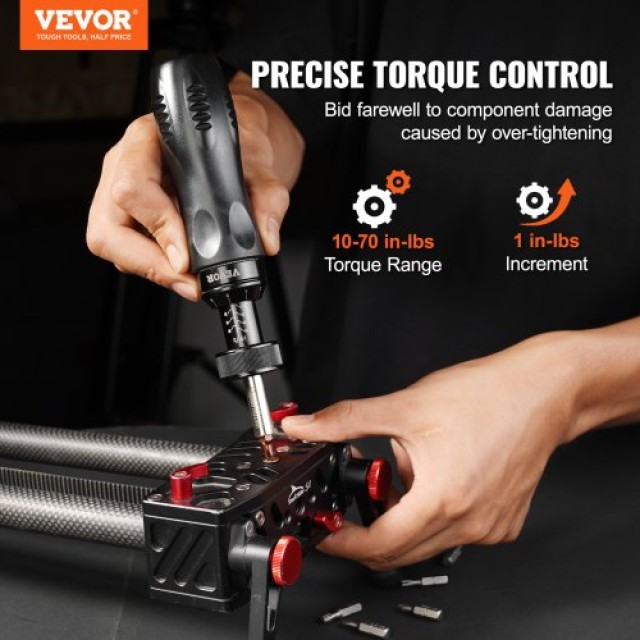 VEVOR  Ρυθμιζόμενο Κατσαβίδι Ροπής 1/4 10-70 in/lb με Βήμα 1 in-lb NJLSDKDKY1070TJWYV0