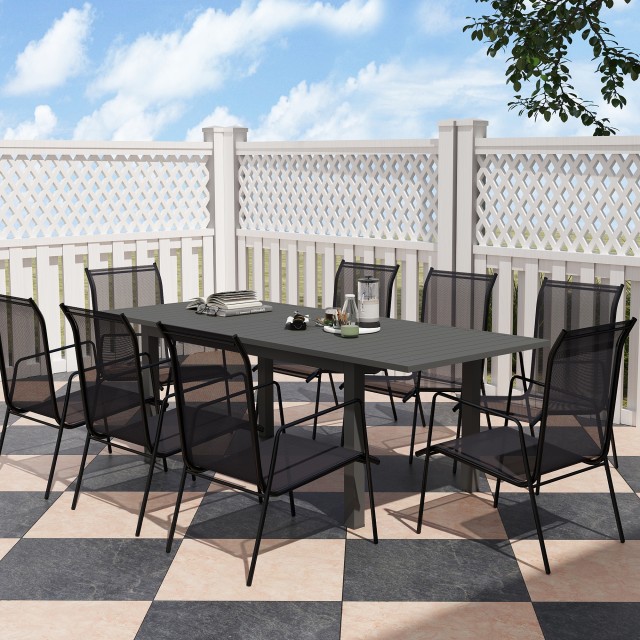 Outsunny Επεκτεινόμενο Τραπέζι Κήπου από 160-220 cm για 6-8 Άτομα Ορθογώνιο από Αλουμίνιο, Γκρι 84G-591V00GY