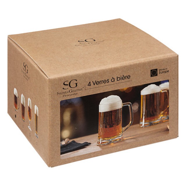 Σετ 4 Ποτήρια Μπύρας με Χερούλι 320 ml 134800 Secret de Gourmet