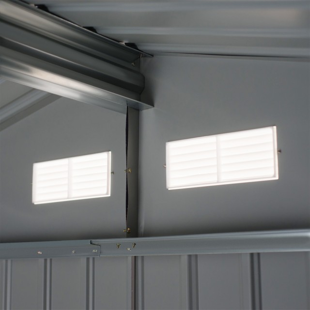 Outsunny Garden Shed Εργαλειοθήκη σε Ατσάλι, Υπόστεγο Κήπου από Ατσάλι με Συρόμενες Πόρτες, 277x195x192cm, Πράσινο 845-031GN