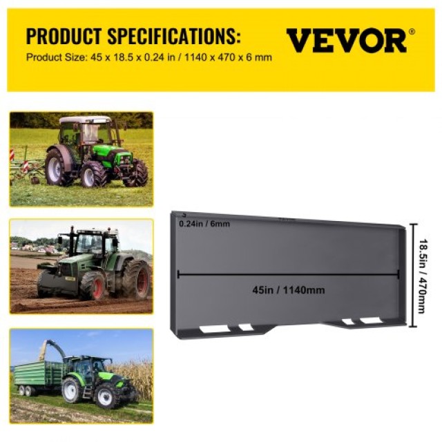 Πλάκα Σύνδεσης VEVOR Skid Steer 0.31 από Χάλυβα με 3 Ράβδους Συγκόλλησης  AZB-8MM9RPCRQJXNTV0