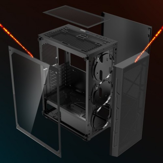 VEVOR Μεσαίο Κουτί ATX με 3 x 120 mm ARGB Ανεμιστήρες DNJXZT120MMACLSZZ001V9