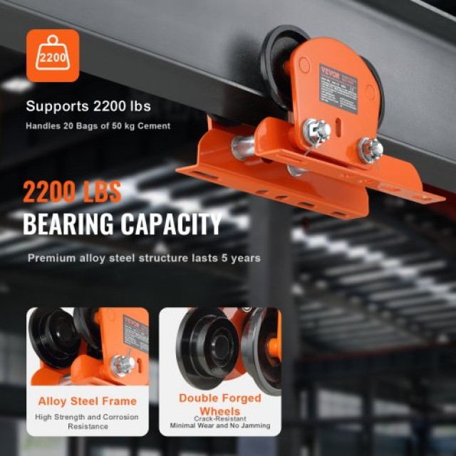 Ηλεκτρικό Τρόλεϊ VEVOR 1 Τόνου για I-Beam  DDHLSDXC1T26IDDHFV0