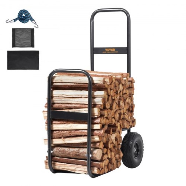 Καρότσι Καυσόξυλων VEVOR, 250 lbs, Μαύρο  DCCH43XH27XWHHAHJV0