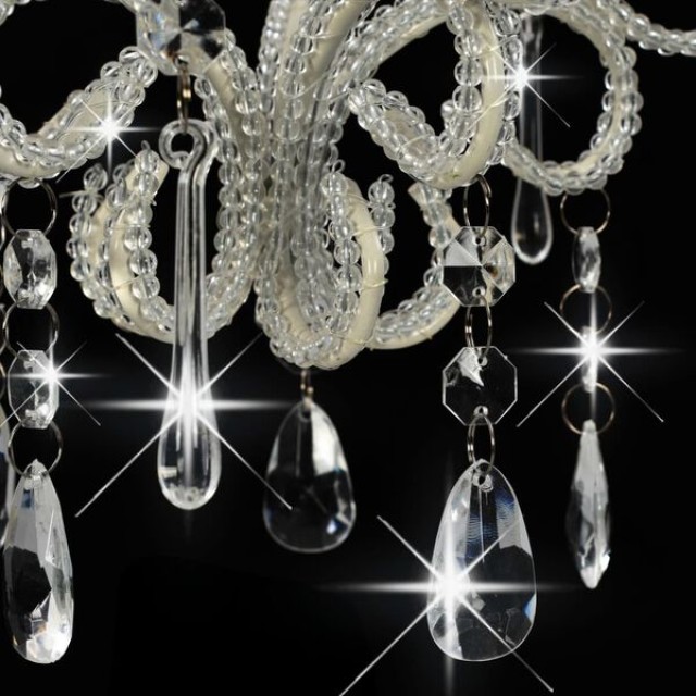 vidaXL Φωτιστικό Οροφής με Χάντρες Στρογγυλό Λευκό Ε14 281593 vidaXL Φωτιστικό Οροφής με Χάντρες Στρογγυλό Λευκό Ε14 281593