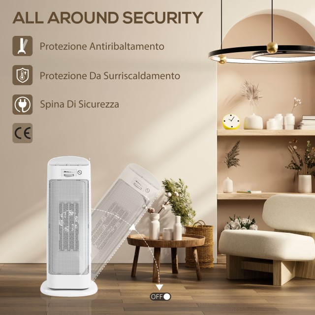 HOMCOM Κεραμική Ηλεκτρική Σόμπα 2000W, 4 Λειτουργίες και Ρυθμιζόμεν... HOMCOM Κεραμική Ηλεκτρική Σόμπα 2000W, 4 Λειτουργίες και Ρυθμιζόμεν...