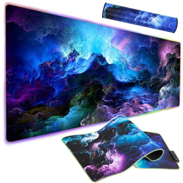 Gaming Mouse Pad XXL με Οπίσθιο LED Φωτισμό RGB – 90x40cm 5907451341780 Verk Group