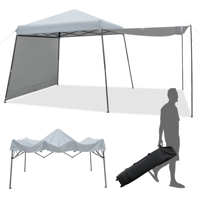 Costway  Αναδιπλούμενη Τέντα Pop-up με Πλευρικές Τέντες και Ρυθμιζόμενο Ύψος για Εξωτερικές Δραστηριότητες NP10702GR