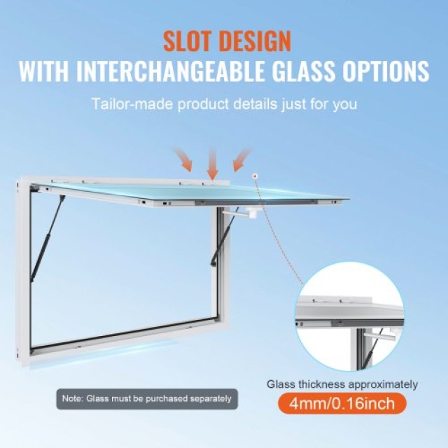 VEVOR  Παράθυρο Εξυπηρέτησης 60x36 με Τέντα για Καντίνα/Φορτηγό Φαγ...