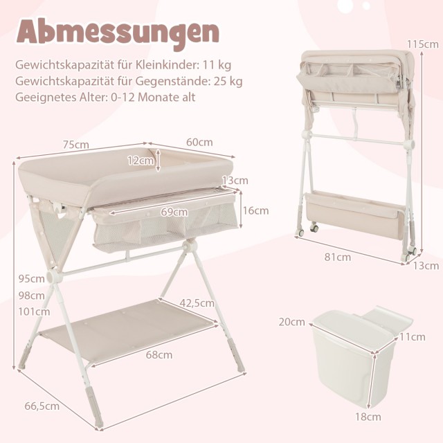 Costway Πτυσσόμενος και ρυθμιζόμενος σταθμός αλλαγής πάνας με αποθη... Costway Πτυσσόμενος και ρυθμιζόμενος σταθμός αλλαγής πάνας με αποθη...