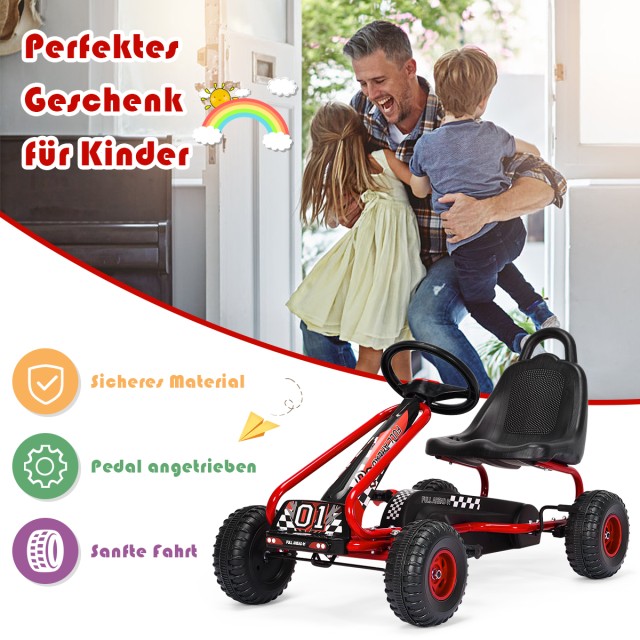 Costway  Παιδικό Ποδήλατο Go Kart με Πεντάλ και Ρυθμιζόμενο Κάθισμα για Ηλικίες 3-6 Ετών TY327797RE