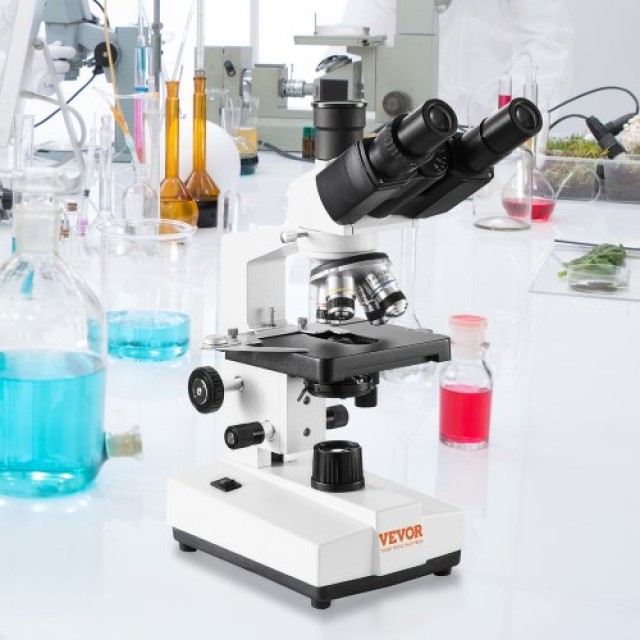 Μικροσκόπιο VEVOR Τρινοφθάλμιο 40X-5000X Διπλής Σκηνής  FSXWJ5000XSME13QFV2