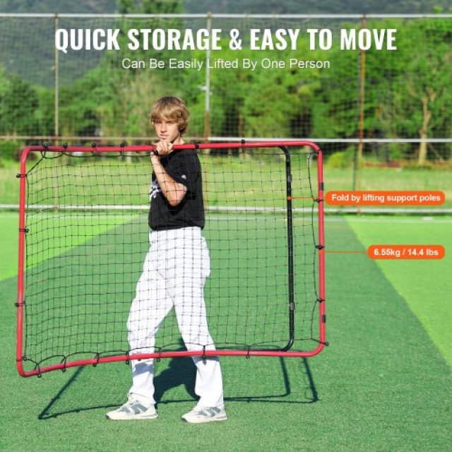 VEVOR Δίχτυ Επιστροφής Μπέιζμπολ & Σόφτμπολ 4x5.5 ft PitchBack Πολλ...