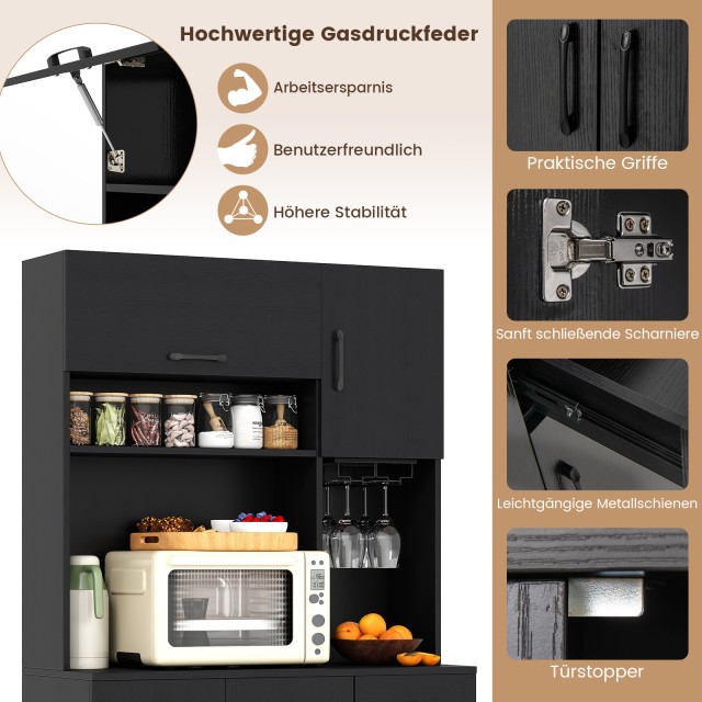 Costway  Ντουλάπα Αποθήκευσης 90 x 39 x 167 cm. με ανωθήκη και πρίζ...