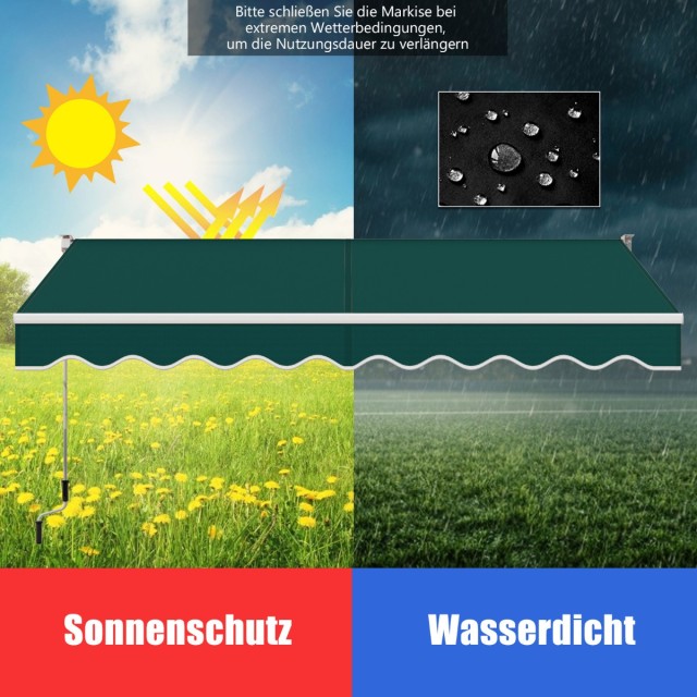 Costway Πράσινη Αρθρωτή Τέντα 3x2,5μ με UV & Αδιάβροχο Υλικό OP70368LS