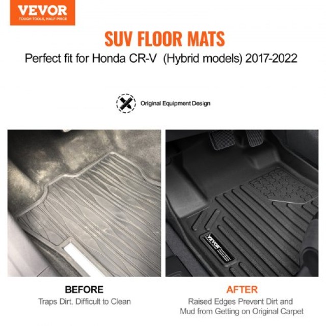 VEVOR  Πατάκια Αυτοκινήτου Honda CR-V Υβριδικό 2017-2022 3τμχ  SUVDBDBTCRVHWTWADV0