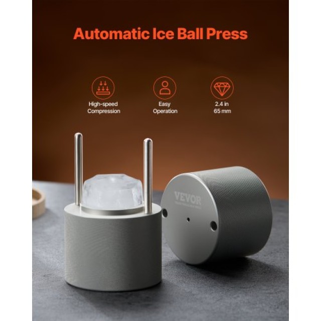 VEVOR  Παγομηχανή Ice Diamond Press 2.4 για Ουίσκι BQYJYSLC65MMD7AI9V0