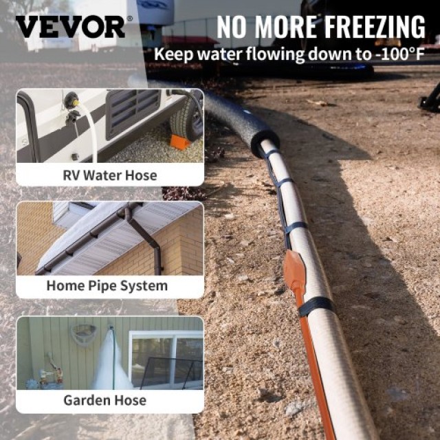 VEVOR  Καλώδιο Θέρμανσης Σωλήνων 9μ 23W/m με Ενσωματωμένο Θερμοστάτ...