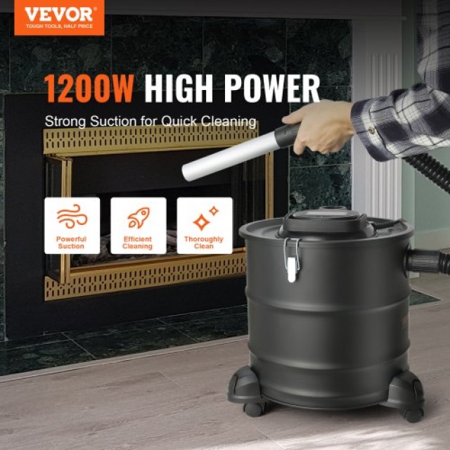 VEVOR Σκούπα Στάχτης 20L, 1200W, για Τζάκια & Σόμπες  ZKXHQJL220V1LUO82V2