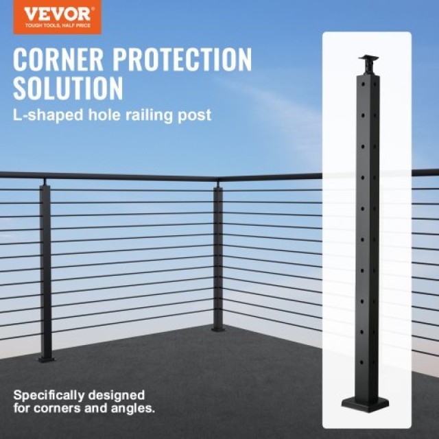 VEVOR Κολόνα Κάγκελου Γωνιακή Μαύρη 36x1x2in 1τμχ  1JZLGZHS9142UYBR4V0