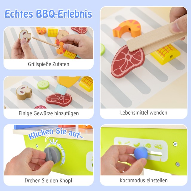 Costway  Παιδικό Σετ Ψησταριάς BBQ με 21 Αξεσουάρ για Διασκεδαστικό Παιχνίδι TM10038