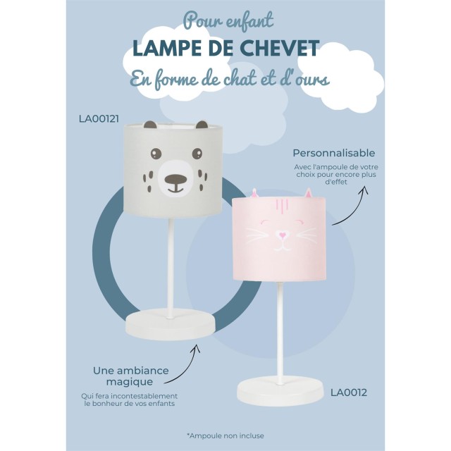 Παιδικό Φωτιστικό Αρκουδάκι 16 x 36 x 16cm Γκρι LA00121 Home Deco Kids