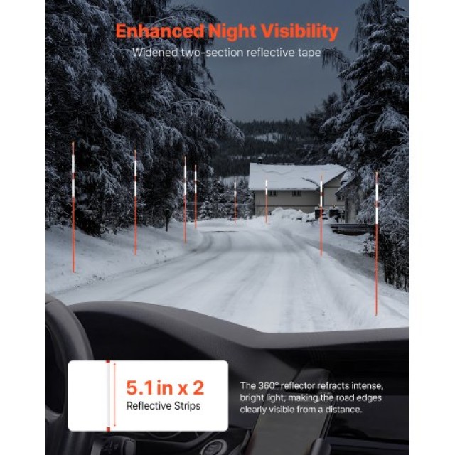 VEVOR Ανακλαστικοί Οριοδείκτες Δρόμου 50 Τεμ 5/16 x 60 για Χιόνι CD...