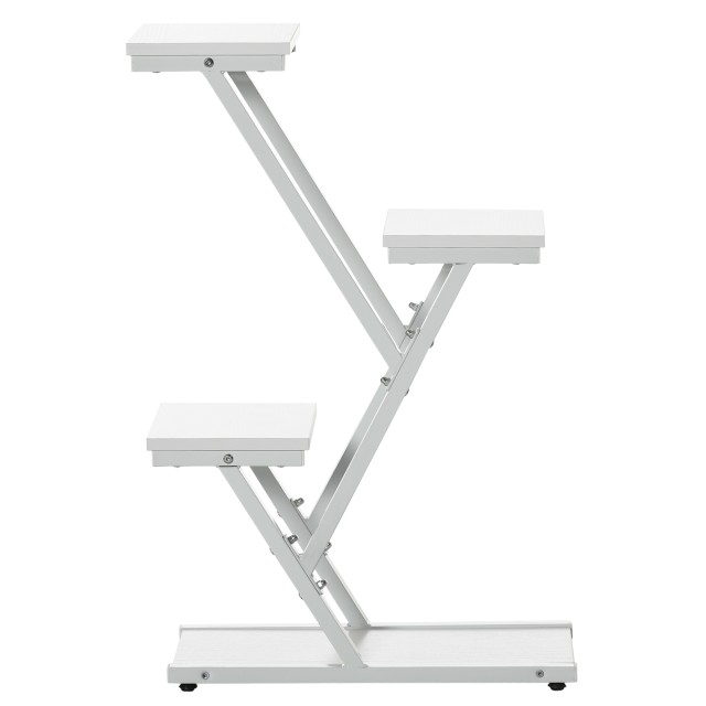 Outsunny 4-Tier Plant Pot Ladder for Indoor and Outdoor MDF and Steel, 50,5x24x81 cm, Λευκό 845-756V00WT