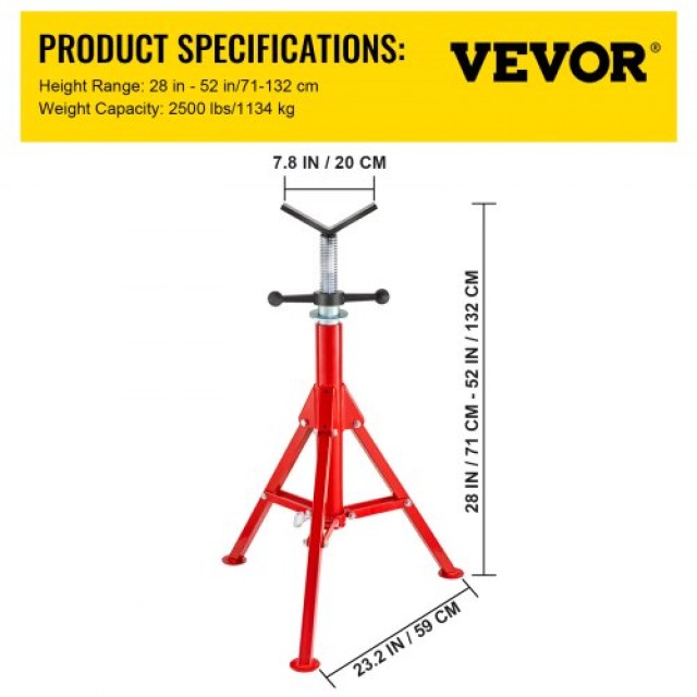 Ρυθμιζόμενη Βάση Σωλήνων VEVOR 28-52 2 Τόνων  GJ1107GJ000000001V0