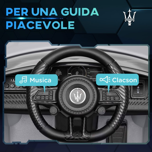 AIYAPLAY  Παιδικό Αυτοκίνητο 12V Maserati Gran Turismo Folgore με Τηλεχειριστήριο, Ηλικίες 3-5 Ετών, Γκρι  370-345V90GY