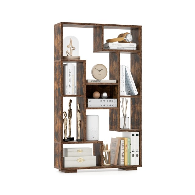 Costway Ελεύθερος Ξύλινος Οινοθήκη με Αποσπώμενο Ράφι και Θήκη Ποτη...