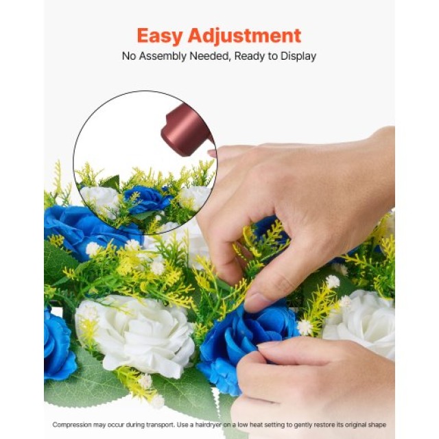 VEVOR Μπάλες Λουλουδιών για Γάμο 10 Τεμάχια Μπλε και Λευκό ZSHQTXLS...