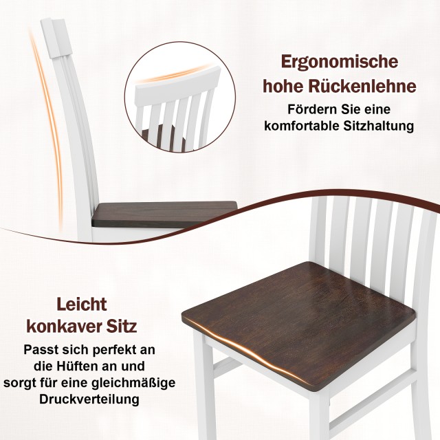 Costway Σετ 2 Τραπεζοκαρέκλες χωρίς μπράτσα με εργονομική πλάτη & β...