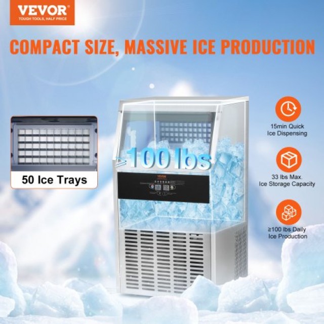 Επαγγελματική Παγομηχανή VEVOR 100lbs/24H 50 Κύβοι Πάγου  QSYYTSFBZBJQ9PS5DV2