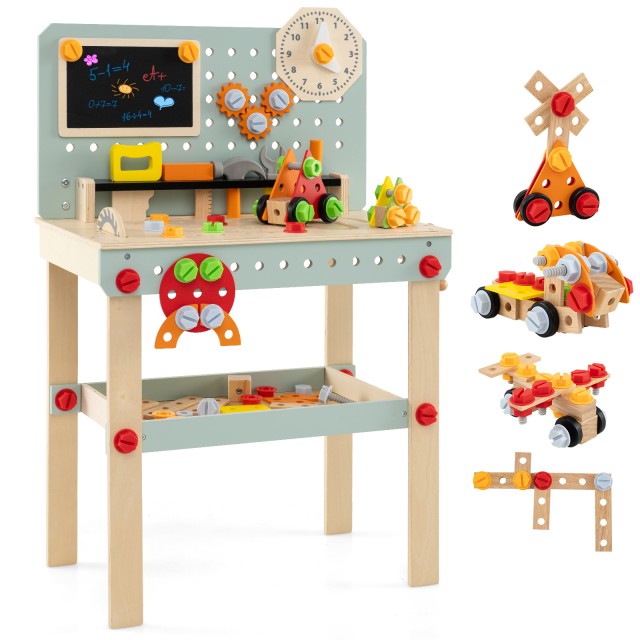 Costway Ξύλινος Πάγκος Εργαλείων Παιδικός με Πίνακα και DIY Σετ Αξε... Costway Ξύλινος Πάγκος Εργαλείων Παιδικός με Πίνακα και DIY Σετ Αξε...