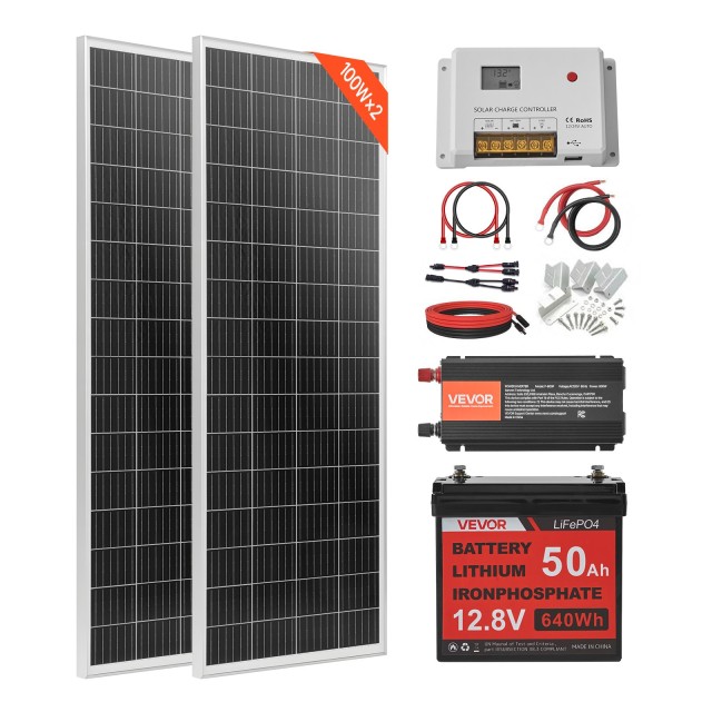 VEVOR Σετ Ηλιακής Ενέργειας V200W 12V με Μπαταρία LiFePO₄ και Μετατ... VEVOR Σετ Ηλιακής Ενέργειας V200W 12V με Μπαταρία LiFePO₄ και Μετατ...