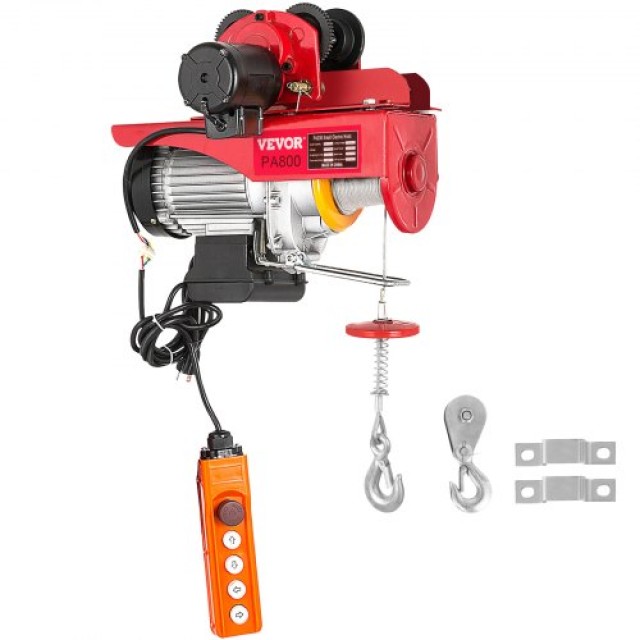 Ηλεκτρικός Γερανός VEVOR 800Kg/1700Lbs 1300W με Τρόλεϊ 12M/40Ft  DDHL800KGXCZH0001V2