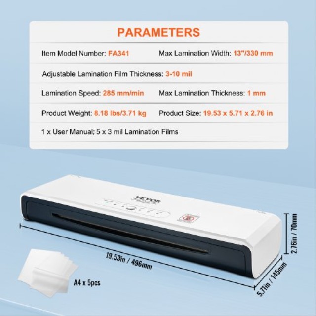 VEVOR Πλαστικοποιητής 33cm, Θερμικός & Ψυχρός, 4 Κύλινδροι, Γρήγορη Προθέρμανση  FMJLREHYRGCYNYFTFV2