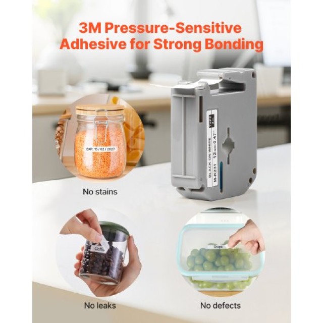 VEVOR Ταινία Ετικετογράφου 4 Πακέτα 12 mm Μαύρο σε Λευκό Ανταλλακτι... VEVOR Ταινία Ετικετογράφου 4 Πακέτα 12 mm Μαύρο σε Λευκό Ανταλλακτι...