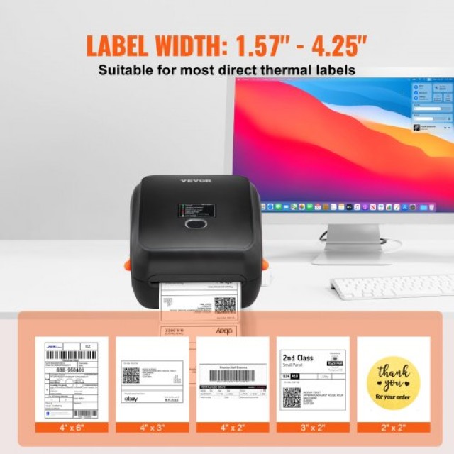 Εκτυπωτής Ετικετών VEVOR 4x6 300DPI USB/Bluetooth για Amazon eBay E...