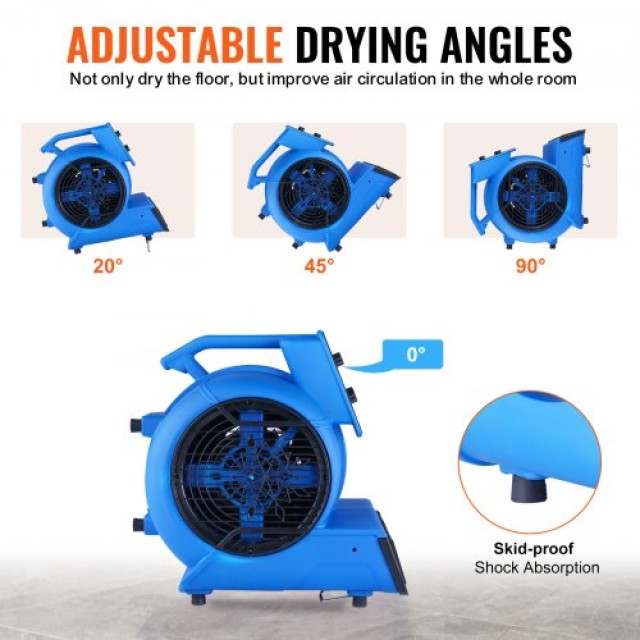Φυσητήρας Δαπέδου VEVOR 1250 RPM 2600 CFM με 4 Γωνίες & 3 Ταχύτητες  FXZXDMGFJ120KEQ70V2