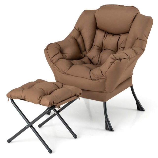 Costway Σύγχρονη Πολυθρόνα και Σκαμπό 75 x 81 x 94,5cm NP10119CF
