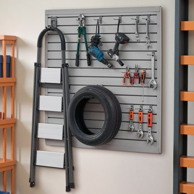 VEVOR Πάνελ Σχάρας 4x4 ft PVC Γκρι για Γκαράζ με Μοντέρνο Σχεδιασμό...