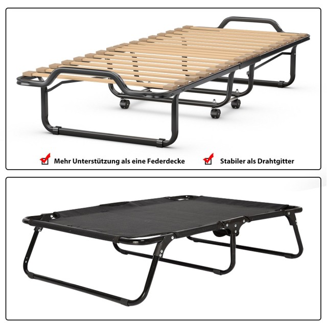 Costway  Πτυσσόμενο Κρεβάτι με Στρώμα Memory Foam - Ιδανικό για Επισκέπτες και Γραφείο HW72812