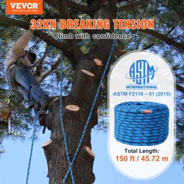 Στατικός Σχοινί Αναρρίχησης VEVOR 12.7mm 45.7M Μπλε  DSJLSLSXWS15D8FTZV0