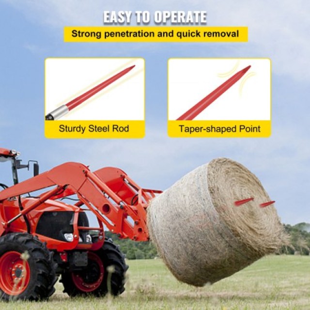 Ζεύγος Δοκών Σανό VEVOR 39 με Ικανότητα 3000 lbs για Τρακτέρ/Φορτωτ...