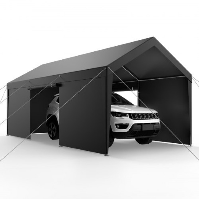 VEVOR Στέγαστρο Αυτοκινήτου 12x20FT με Πλευρικά Τοιχώματα Γκρι FBSJ...