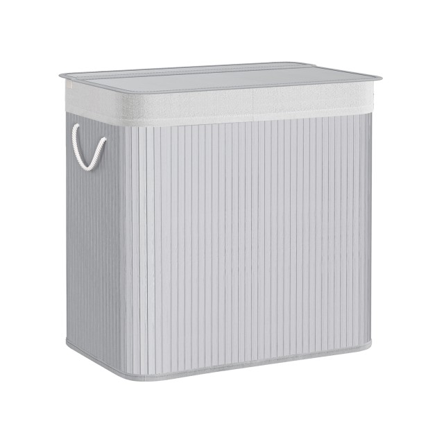 SONGMICS Καλάθι Απλύτων 3 Διαμερισμάτων , Γκρι, 150L,LCB091G01 